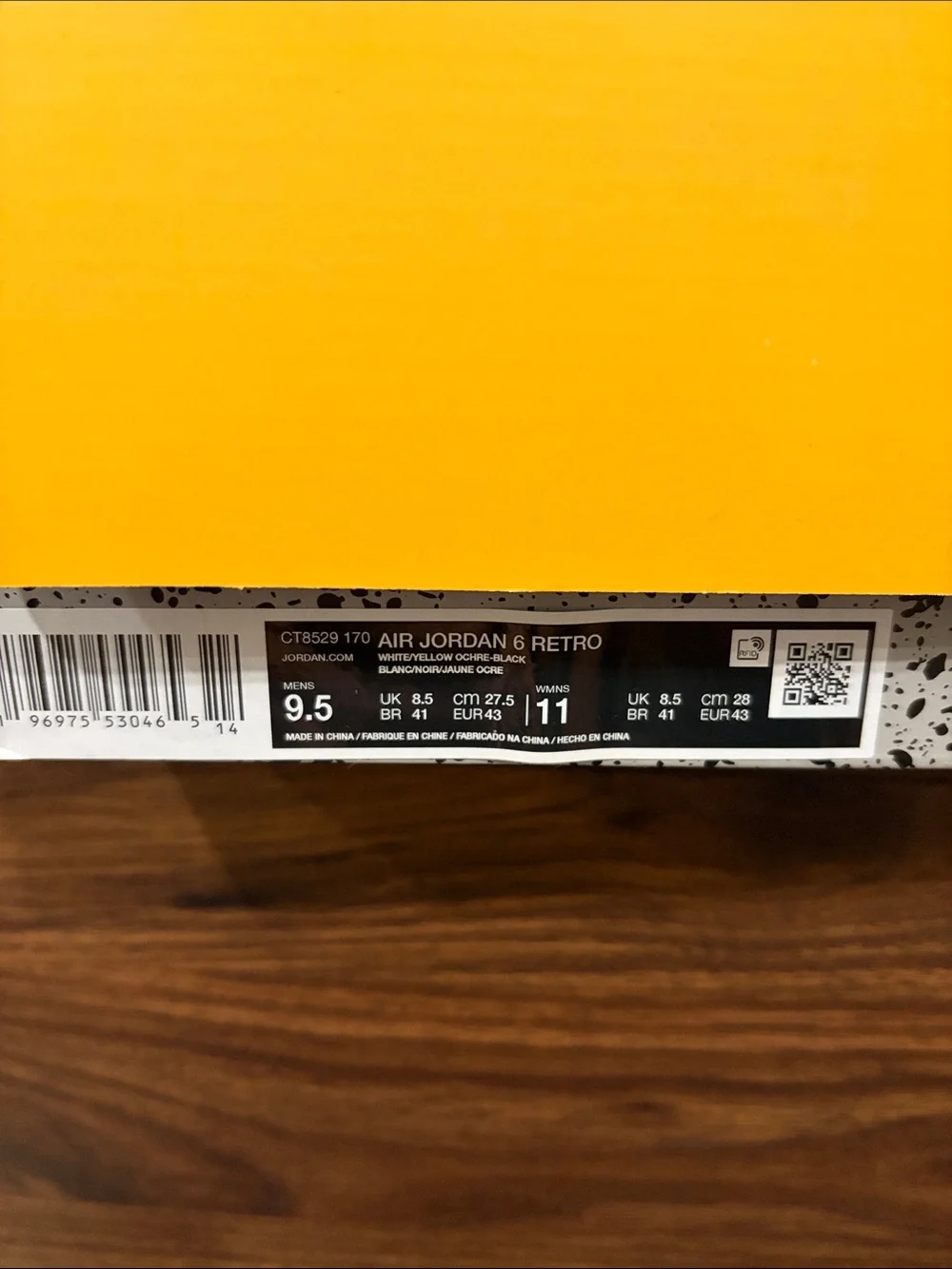 Air Jordan 6 Retro YELLOW OCHRE Sz 9.5 men’s
